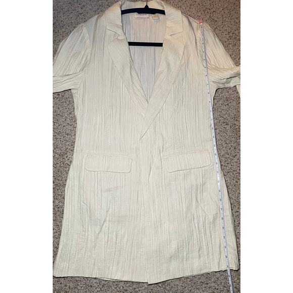 Chico's - Cream Textured Half Sleeve Jacket - Size 0 - Picture 8 of 15